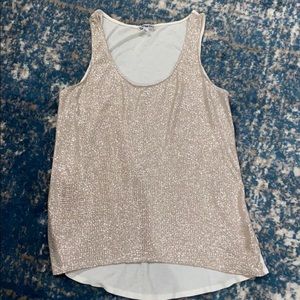 Gold Glitter and Cream Express Tank Top